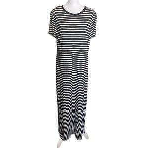 MICHAEL Michael Kors Black and White Striped Maxi Dress